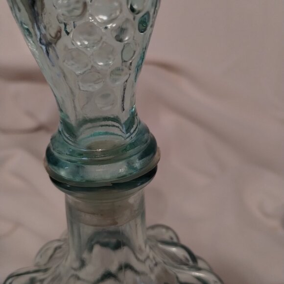 Mod Dep vintage blue aqua decanter bottle grappe design - Picture 8 of 9